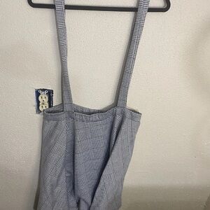 Boohoo Houndstooth Suspender Skater Skirt Size 18 Black & White Check Pattern